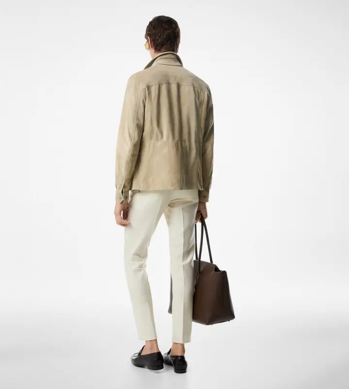 SUEDE MOTOR JACKET SLATE online